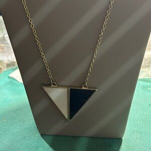 Black and White Triangle Pendant Necklace